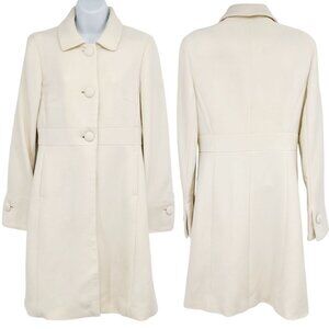 J. Crew Classic Double Cloth Lady Day Coat Wool Ivory Cream White Pea Coat